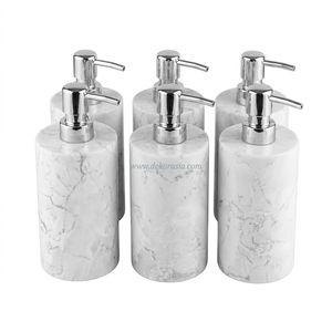 Distributeur de shampoing manuel de luxe moderne en marbre naturel écologique, pompe rechargeable pour salle de bain, hôtel, villa, spa, toilettes, maison - Product Image 1