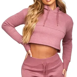 Áo Hoodie Tập Gym Vừa Vặn Áo Hoodie Nữ Thiết Kế Bán Chạy Áo Hoodie Nữ Màu Trơn Tùy Chỉnh Kéo Qua 100% Vải Polyester Trang Phục Thường Ngày Thể Thao