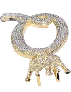 925 Stealing Sliver Entièrement Glacé Charme Q Pendentif Moissanite Diamant Pendentif Hip Hop - Product Image 2