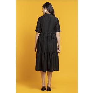 Vestido Midi Negro de Moda para Mujer, Estilo A-Line, Elegante, para Fiesta, Disponible al Mejor Precio, Directo de Fábrica - Product Image 2