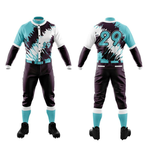 Custom Team Wear Unisex Baseball Uniform Set Plus Size Breathable Solid Short Printed Jersey Pants 100% Polyester Anti-Bacterial - Product Image 1
