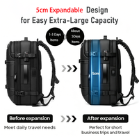 Sac à dos de voyage extensible à compression sous vide avec pompe à air automatique à un clic, étanche, double ports USB, vente en gros pour les voyages en plein air