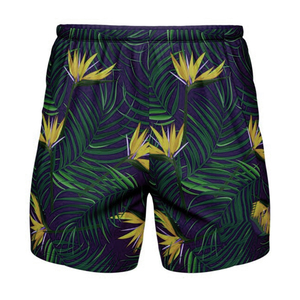 Pantalones Cortos Deportivos para Hombre con Estampado Tropical, Cintura Elástica, Secado Rápido, Poliéster, Corte Regular, Diseño de Plantas, para Adultos - Product Image 3