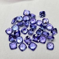 Pierre précieuse naturelle Tanzanite bleue, taille coussin 4 mm, facettée, traitée thermiquement, pierre libre, Tanzanie, personnalisable pour la fabrication de bijoux