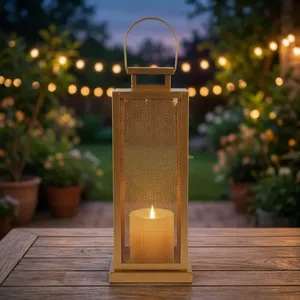 Iron <b>Lantern</b> <b>Candle</b> Tealight <b>Holder</b> for Home Decor Gold <b>Lantern</b> Decorative <b>Candle</b> <b>Holder</b> Hanging <b>Lantern</b> for Living Room Bedroom - Product Image 4