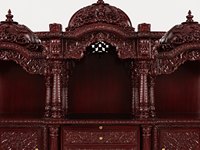 Grand Temple Hindou pour Pooja avec Rangement, Taille Personnalisée, en Bois de Teck, Fabricant et Exportateur de Mandirs Traditionnels, Vente en Gros aux États-Unis