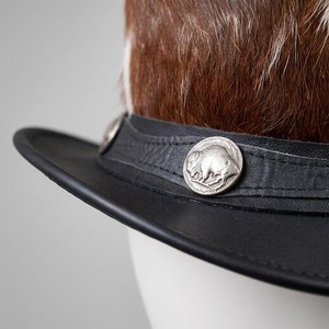 Sombrero de Piel con Borde de Cuero Negro, Bordado a Mano y Botones Plateados, Estilo Inglés, para Uso en Exteriores en Invierno, para Adultos, 50-56CM - Product Image 5
