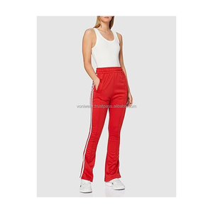 Streetwear pour femme Pantalon de survêtement à rayures latérales Jambe évasée Écologique Imperméable Couleurs personnalisées Pantalon à logo personnalisé - Product Image 5