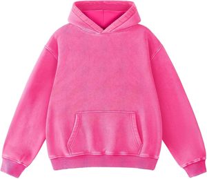 Sweat-shirt à capuche unisexe jaune surdimensionné en coton French Terry avec poches, collection automne 2026 – Vente en gros - Product Image 5