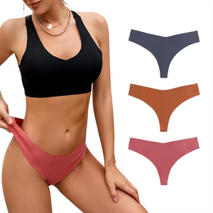 กางเกงในผู้หญิงไร้ตะเข็บแบบ High Cut Thong ยืดหยุ่น ทรง Cheeky Bikini แพ็คหลายชิ้น ขายส่งจำนวนมาก - Product Image 2