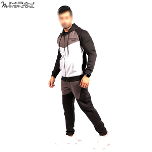 Best Selling OEM ODM Fashion Streetwear <b>Men's</b> Tracksuit Customizable Logo Contrast Panel Full Zip Sweatshirt and Pant Sets - Product Image 2