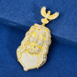 จี้พระเยซูแบบ Angel Bail ทำจากเงินแท้ 925 ประดับเพชรโมอิสซาไนต์เต็มตัว จี้พระเยซูแบบเต็มหน้า จี้พระเยซูสไตล์ฮิปฮอป - Product Image 3