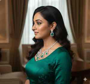 Conjunto de collar de latón pulido de alta calidad con detalles artesanales para colección de joyería de boda disponible para la venta - Product Image 2