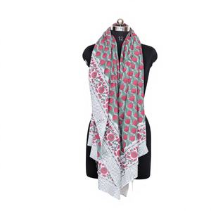 100 Percent Cotton Handmade Floral Block Print Sarong Pareo Bikini Cover Up Beach <b>Wrap</b> Scarf <b>Women</b> Fashion - Product Image 1