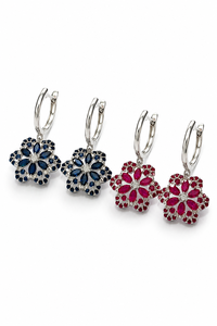 Pendientes de rubí y diamante en plata de ley 92.5 KLST-31074 - Product Image 6