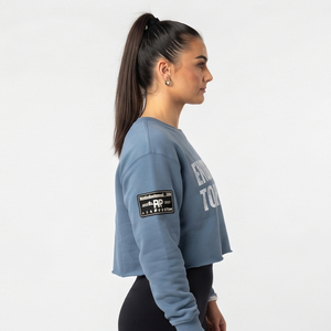 Sudaderas Cortas de Felpa 100% Algodón con Estampado Personalizado, Sudaderas Casuales de Cuello Redondo Extra Grandes para Mujer - Product Image 4
