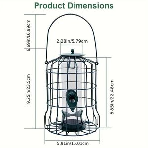 Mangiatoia per Uccelli da Esterno in Metallo, Resistente a Sganciamenti e Masticazioni, con 4 Porte di Alimentazione per Piccoli Uccelli e Uccelli Selvatici - Product Image 2