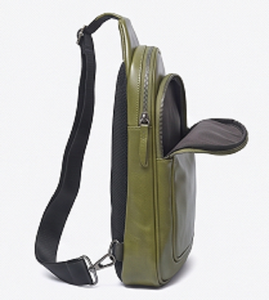 Sac bandoulière minimaliste en cuir véritable de qualité supérieure, sac de poitrine, vert olive, pour homme et femme, voyage de luxe, extérieur, imperméable - Product Image 3