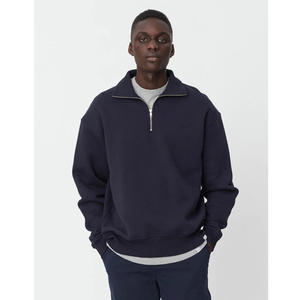 Sudadera de cuello alto con media cremallera para hombre, diseño personalizado, 100% algodón, talla grande, hombros caídos, cremallera de cuarto, lisa - Product Image 6