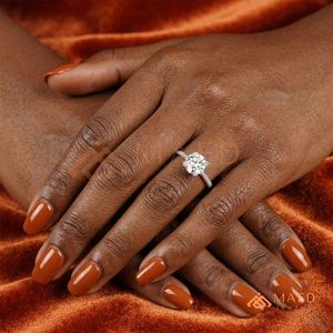 Womens <b>Silver</b> Diamond <b>Ring</b> Round Cut Moissanite <b>Solitaire</b> Engagement Bridal Jewelry Gift for Her USA - Product Image 4