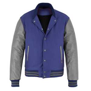 Chaqueta Varsity de manga larga para hombre, diseño personalizado al por mayor, últimas tendencias, lisa, sin estampado, para invierno. - Product Image 3