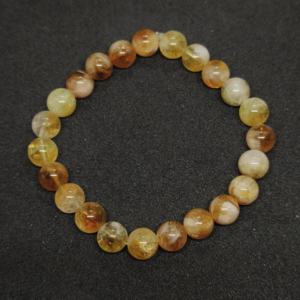 Pulsera de cuentas elásticas facetadas de rutilo dorado con gemas, hermoso cristal súper natural - Product Image 1