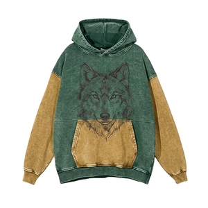 Sweat à capuche personnalisé en gros pour garçons, en tissu épais délavé, respirant et à séchage rapide, pour hommes, effet délavé à l'acide - Product Image 1
