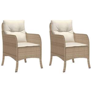 Ensemble de 2 chaises de jardin beige crème pour mobilier de patio - Product Image 2