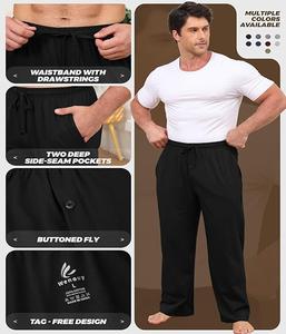 <b>High</b> Quality <b>Elastic</b> <b>Waist</b> Drawstring Casual Wear Classic Fit Lightweight Straight Printed Men's <b>Trouser</b> Pants - Product Image 3