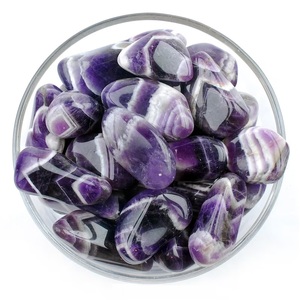 Piedras de Amatista Chevron Natural Pulidas a Mano, Cristal Morado Curativo para Feng Shui, Meditación, Reiki, Chakra, Decoración Energética - Product Image 1