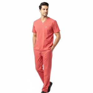 Conjunto de Ropa Médica de Algodón para Hombre, Uniforme de Doctor, Diseño de Logotipo Personalizado de Fábrica OEM, Trajes Médicos de Alta Calidad Personalizados - Product Image 2