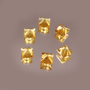 Saphir jaune cultivé en laboratoire, taille carrée 3 mm, facetté, calibré, pierre précieuse en vrac certifiée, pour la fabrication de bijoux, fournisseur en gros KKS - Product Image 3