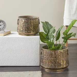 Macetero de metal negro mate hecho a mano para hogares contemporáneos, macetero decorativo de metal hecho a mano para decoración de lujo, florero. - Product Image 2