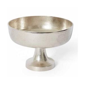 Tazón para Servir Chocolate con Pedestal Martillado Plateado Antiguo Moderno Pulido, Utensilios de Cocina para Mesa de Comedor de Aluminio, Decoración Festiva para el Hogar - Product Image 4