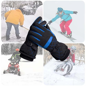 Gants de ski d'hiver en cuir, rechargeables, imperméables, coupe-vent, antidérapants, chauffants pour le snowboard et la randonnée - Product Image 3