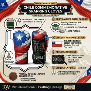 Chile Custom Digital Printed Flag Boxing <b>Gloves</b> Cowhide Leather Training Adjustable Hook Loop Closure Lightweight Breathable - Product Image 6