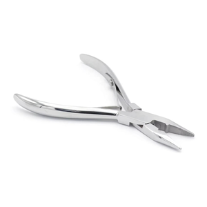 Pince à extensions capillaires en acier inoxydable à maintien robuste, pour anneaux de scellage et ouverture/dépose d'extensions - Product Image 1