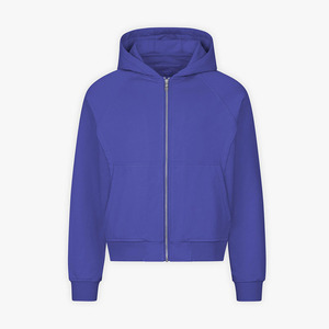 Nueva Sudadera con Capucha y Cierre para Hombre, en Tela Resistente, Color Morado, 100% Algodón Felpa, Ecológica, Informal, para Invierno - Product Image 1