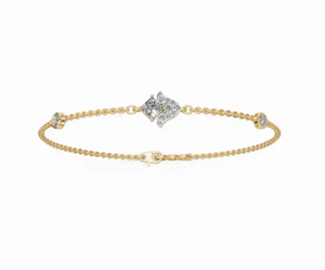 Tulip Lab Grown Diamond Chain Bracelet 0.368 Carat 15 Stones 9k 14k 18k Yellow <b>Rose</b> White <b>Gold</b> Dainty Floral Jewelry Handcrafted - Product Image 6