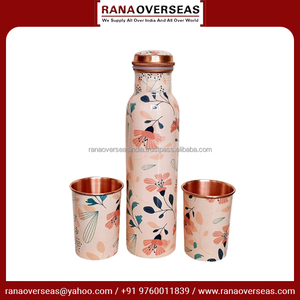 Chất lượng cao Ayurvedic chai đồng & 2 Glass <span class=keywords><strong>Set</strong></span> với Men in BPA free Món quà lý tưởng cho sức khỏe & hydrat hóa ở mức giá tốt - Product Image 2