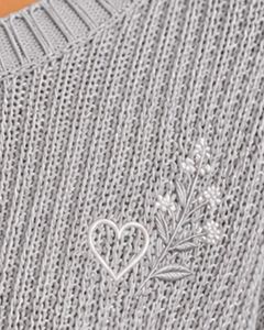 Pull court en maille gris pour femme, coupe ample, manches courtes, respirant, léger, décontracté, tendance, pour l'été - Product Image 6