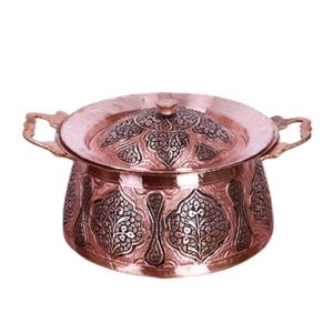 Handcrafted Pure Copper Cookware <b>Pot</b> with Lid Vintage Embossed Floral Design Traditional Serving <b>Pot</b> Kitchen & Home Decor - Product Image 1
