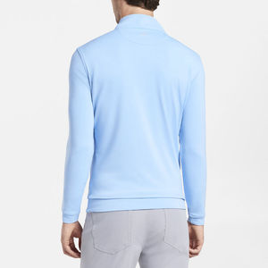 Sweat-shirt à demi-zip pour homme avec col montant, doublure en polaire brodée, 100% coton, hiver, extérieur - Product Image 2