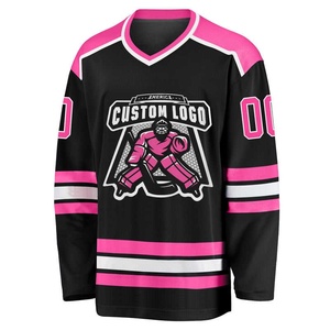 Customizable Team Heat-Transfer Printed 100% Polyester Quick Dry Anti-Bacterial Breathable Long Sleeve Ice Hockey Jersey - Product Image 2