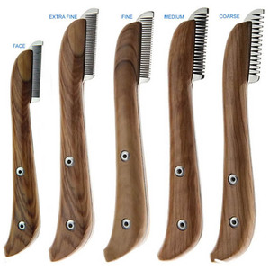 Cuchillos de peluquería profesional de calidad premium, juego OEM de herramientas para el cuidado de mascotas con mango de madera para cardar y cuidar el pelaje de perros de Tegra - Product Image 4