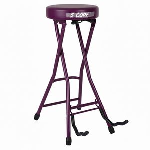 Tabouret de guitare pliable robuste 5Core, chaise rembourrée de 3,15 pouces avec repose-pieds intégré et support pour la pratique musicale - Product Image 1