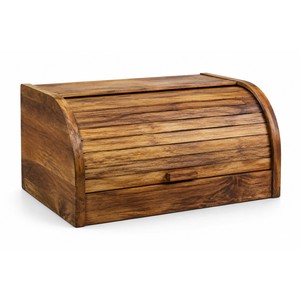 Boîte à pain artisanale en bois de manguier rustique et teck - Vente en gros pour rangement de cuisine - Product Image 1