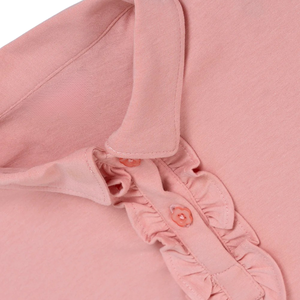 เสื้อโปโลเด็กผู้หญิง แขนพองสั้น ผ้าถักปักลาย สีชมพูอ่อน แบบคลาสสิก คอปกโปโล  ขายส่ง ปรับแต่งได้ - Product Image 5