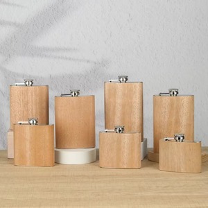 Wooden Wrap Hip Flask SDrink <b>Container</b> Stylish Durable Flask For Daily Or Occasional Use Wooden Finished For Premium Appeal - Product Image 2