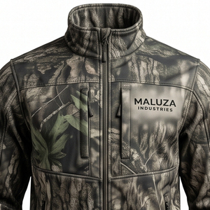 OEM Custom <b>Men's</b> <b>Summer</b> Camouflage Hunting <b>Jacket</b> Waterproof Windproof Breathable Fleece Lined Silent Shell Outdoor Sports - Product Image 3